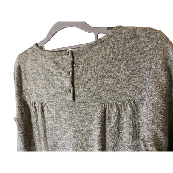 Boden‎ Sweater Womens Pullover Gray Wool Blend Button Back 3/4th sleeve Sz 6 - Picture 4 of 11